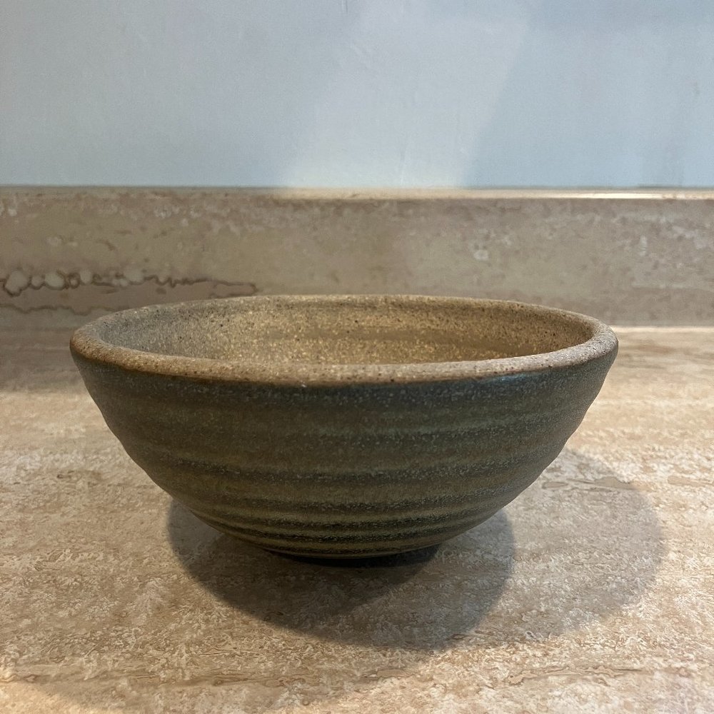 Handmade Ceramic Striped Wobble Bowl